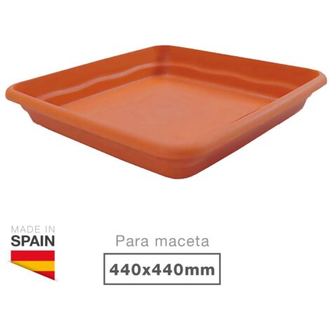 Plato para maceta cuadrada Terra 440mm Marrón