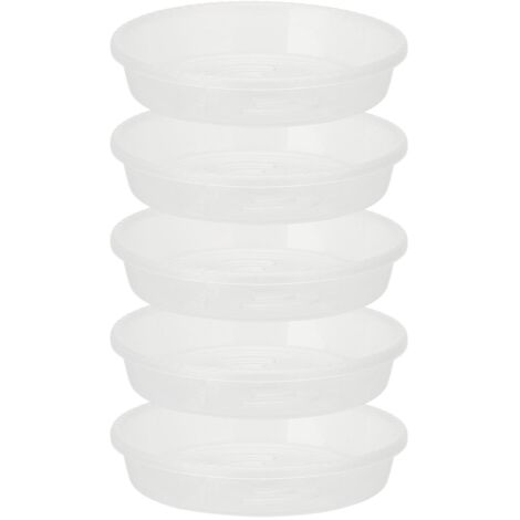 Plato para macetas Mano de 6/7 pulgadas: Bandeja de PP resistente y transparente con un diámetro interior de 12,8 cm para 5 macetas.