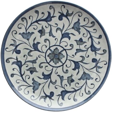 Plato Postre 20 cm Porcelana Azul Línea Rustical chic
