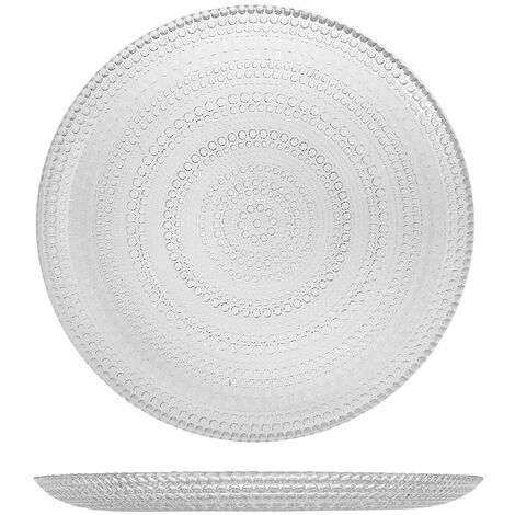 Plato redondo Venere de vidrio transparente - Ø 33 cm