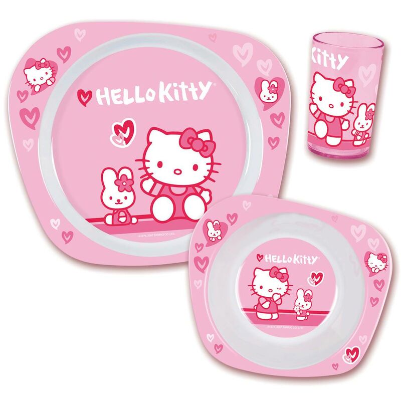 

Plato+bol+vaso de Hello Kitty