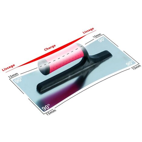 Taliaplast – Platoir concave inox 28 x 12 cm – Lame en inox trempé 0,7 mm – Monture polyamide renforcée – Pour lissage enduit plaques de plâtre