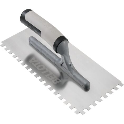 Platoir denté en acier inoxydable BELLOTA - Manche bi-matière - Dents carrées 6mm - 587406BIMINOX