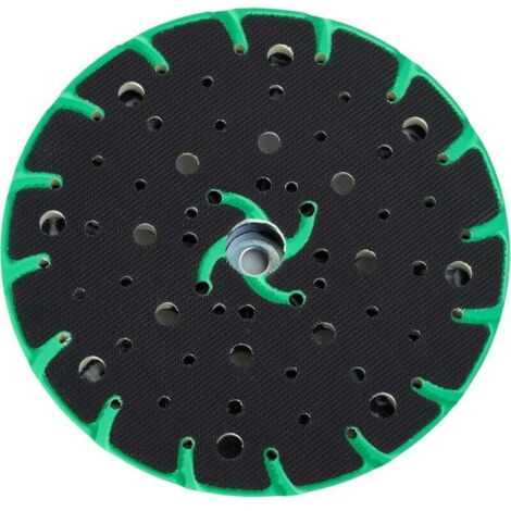 Platorello abrasivo 150 mm con aspirazione della polvere - filettatura di collegamento M8 - ricambio per platorello abrasivo Festool, compatibile con levigatrice orbitale 150 mm, Bosch, Makita ecc.