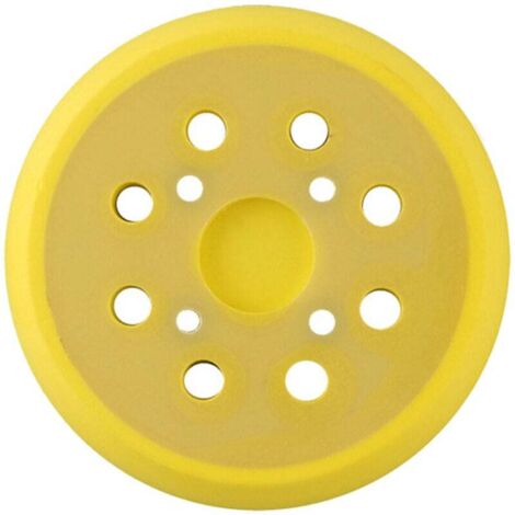 Platorello abrasivo da 125 mm, dischi abrasivi rotondi a 8 fori, platorello in PU, per levigatrice, tampone abrasivo morbido di ricambio (giallo),