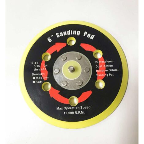 PLATORELLO DISCO 6 FORI A STRAPPO 150 mm PER LEVIGATRICE ROTORBITALE 6 POLLICI