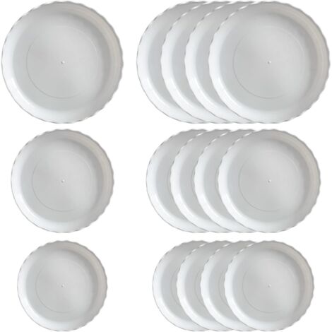 Platos para macetas, juego de 15 macetas blancas - plato y maceta en uno, diámetro interior de 13 cm - protección para plantas de interior