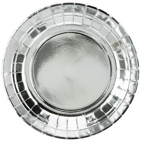 Platos, plata, 18cm (1 paquete / 6 uds.)