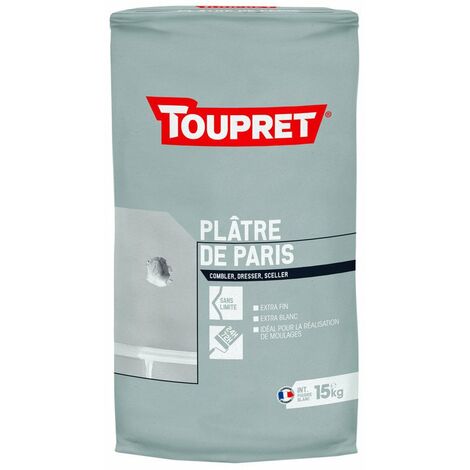 Plâtre de Paris en sac Toupret extra fin  Conditionnement: 15KG