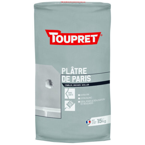 Plâtre de Paris en sac Toupret extra fin  Conditionnement: 15KG