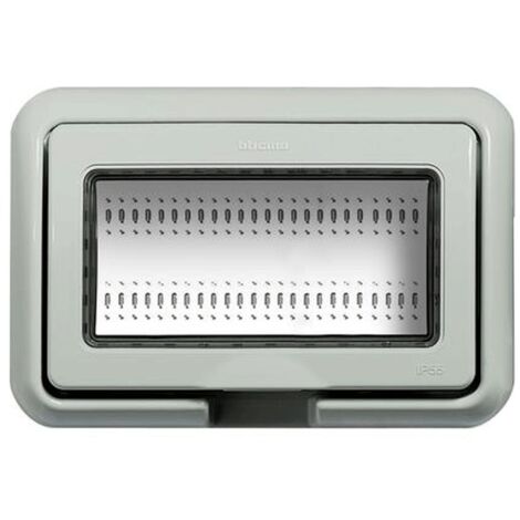 Platte Idrobox Bticino IP55 4 Plätze für LivingLight oder Luna grau 24604