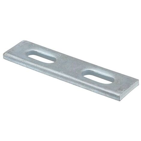 Platte verzinkt - 100 x 25 mm - mit 2 Langlöchern 10 x 25 mm - für Profil 27/18 und 28/30