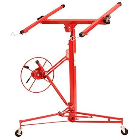 Plattenheber für Innenausbau und Trockenbau (140 - 350 cm Arbeitshöhe, 68 kg Traglast, max. 290 cm Lastarmbreite, höhenverstellbar, klappbar) Montagehilfe Paneelheber Plattenlift