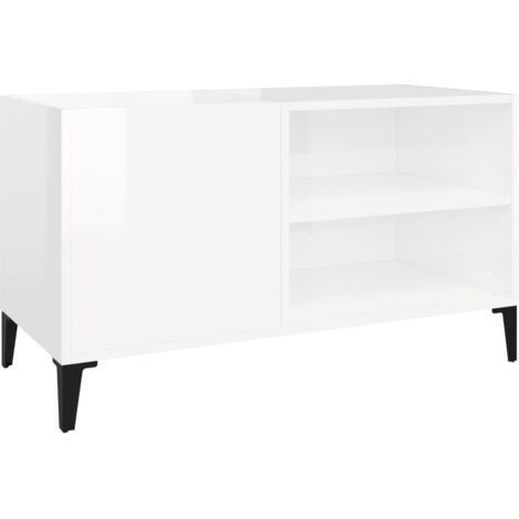 Plattenschrank Hochglanz-Weiß 84,5x38x48 cm Holzwerkstoff vidaXL