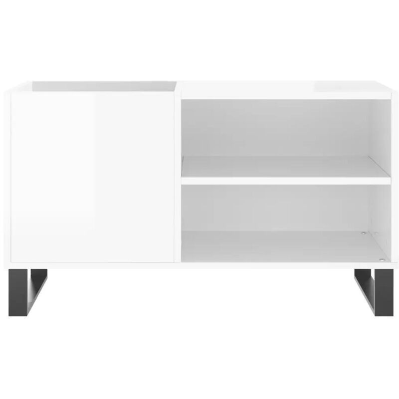 Plattenschrank Hochglanz-weiß 85x38x48 Cm Holzwerkstoff Vidaxl