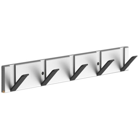 Platzsparender, faltbarer Wandkleiderständer aus Aluminium, Montage mit oder ohne Bohren, silber-schwarze Ausführung für Zuhause