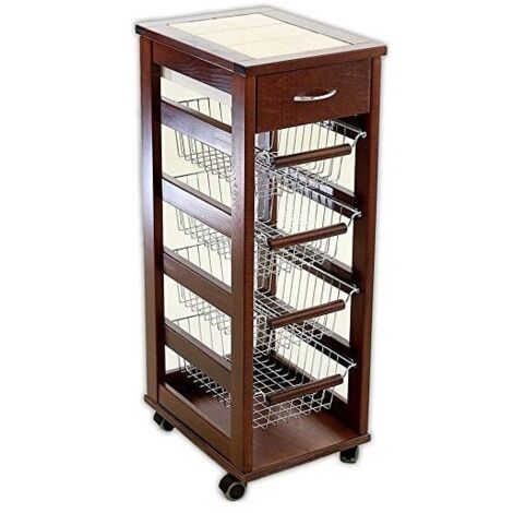 Platzsparender Trolley Vesuvio Walnuss Maslegno
