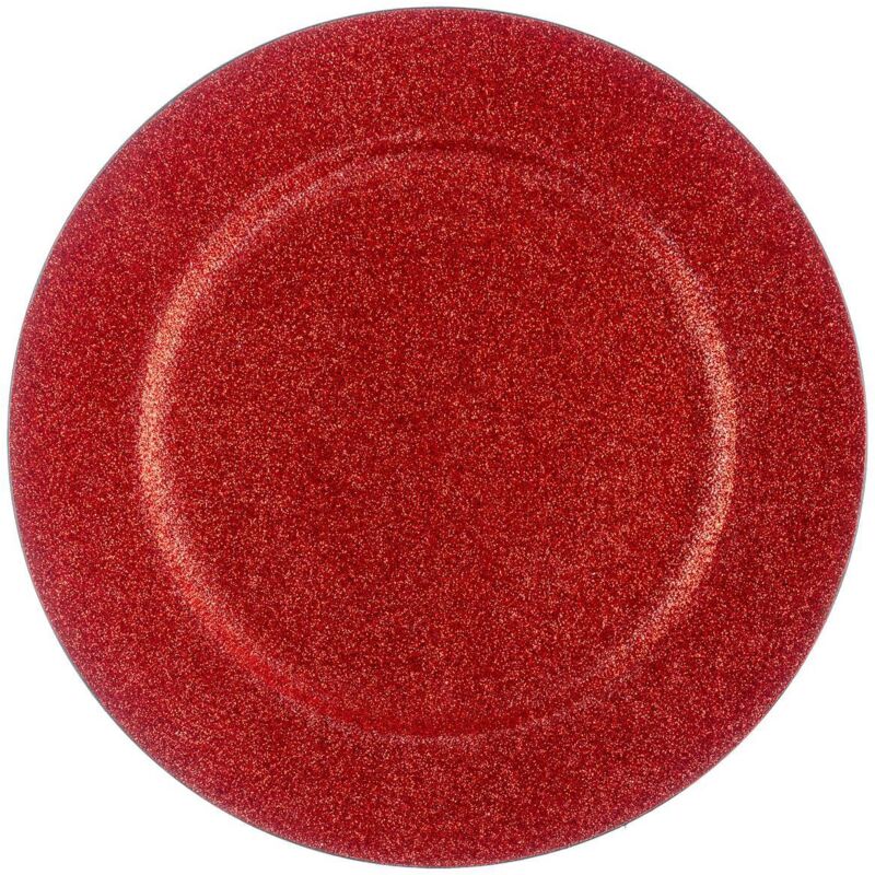Fééric Lights And Christmas Runder Platzteller D.33cm Rot Glitzernd - Atmosphera Créateur D'Intérieur
