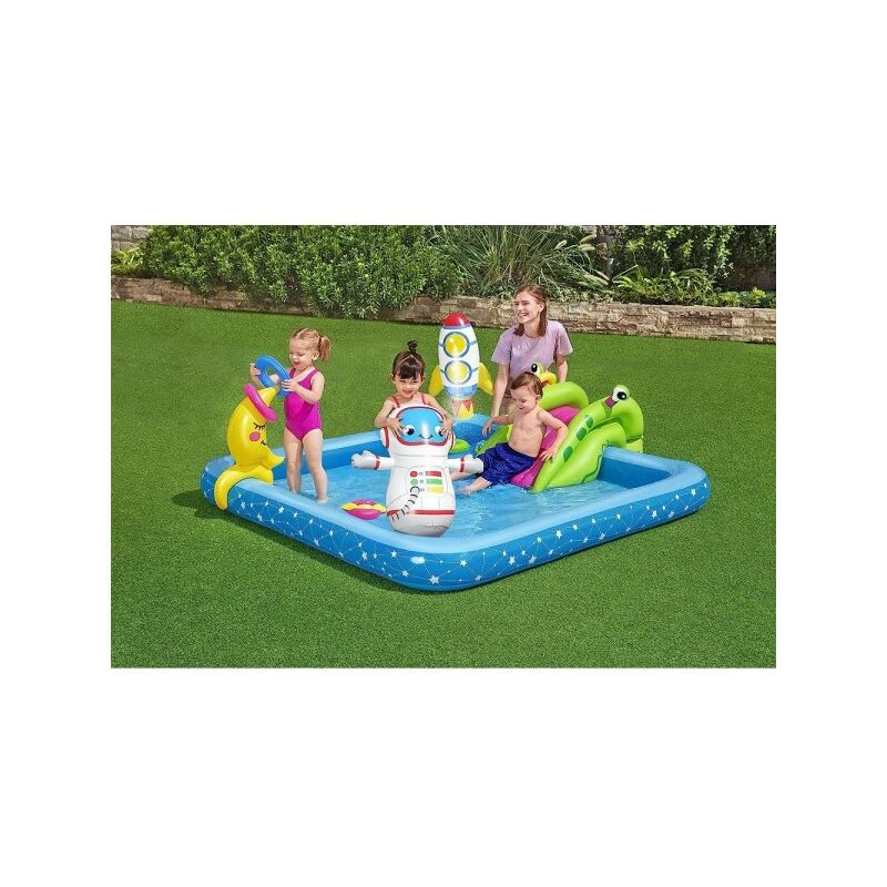 Trade Shop Traesio - Centro De Juegos Hinchable Pequeño Astronauta 228X206X84 Cm Jardín Piscina 53126