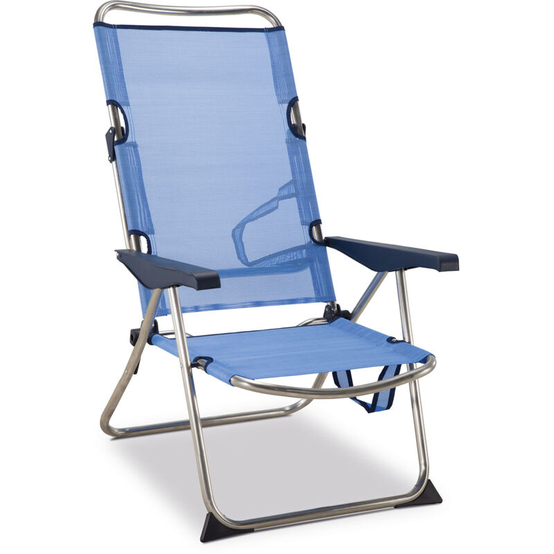 

Silla de Playa Cama Plegable 4 Posiciones Azul con Asas - 50001072720118 - solenny