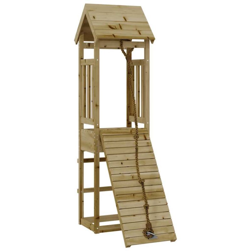 Playhouse With Climbing Wall Impregnated Wood Pine Vidaxl