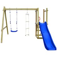 Playhouse with Slide Ladders Swing 242x237x175 cm FSC Wood