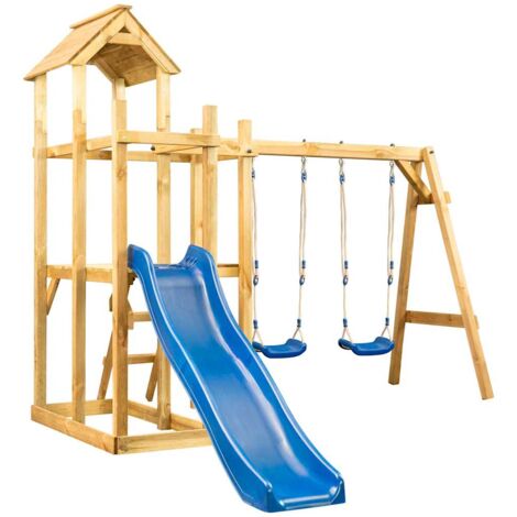 playhouse with slide and swing