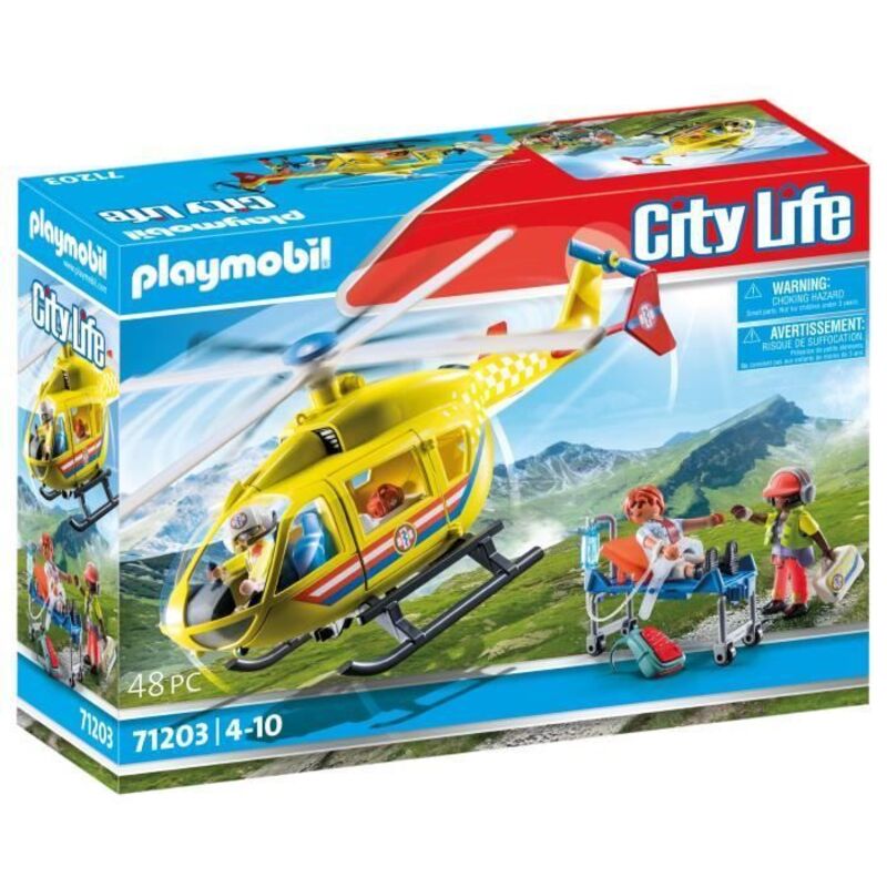 Playmobil - City Life 71203 Hélicoptère de secours - Multicolore