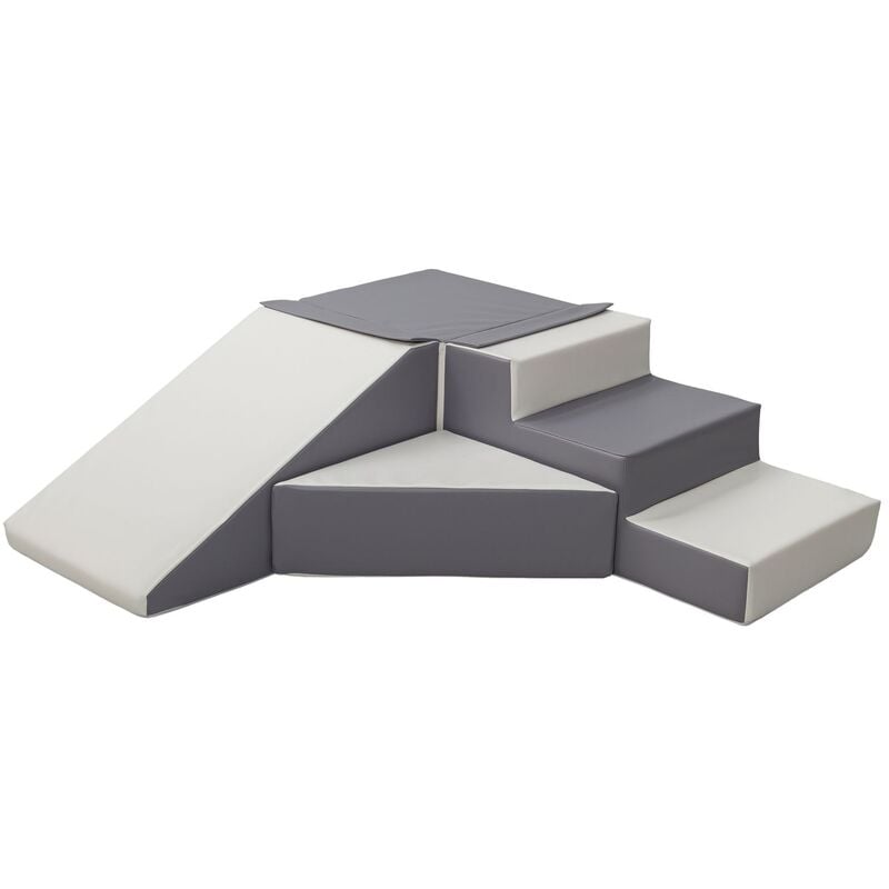 Viking Choice - Playset blocs en mousse avec toboggan blanc & gris - Blanc gris