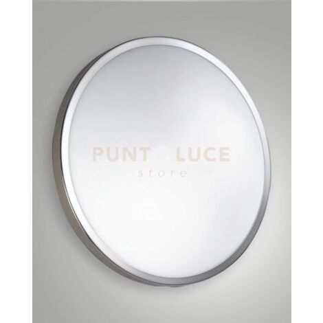 PLAZA PLAFONIERA BIANCO/CROMO D.40CM IP41 IN METALLO E VETRO 3 LUCI ATTACCO E27