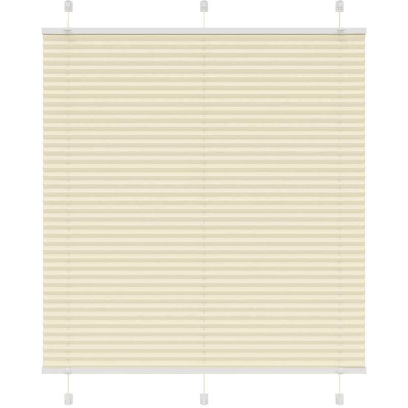 Pleated Blind Cream 115x100 Cm Fabric Width 114.4 Cm Polyester Vidaxl