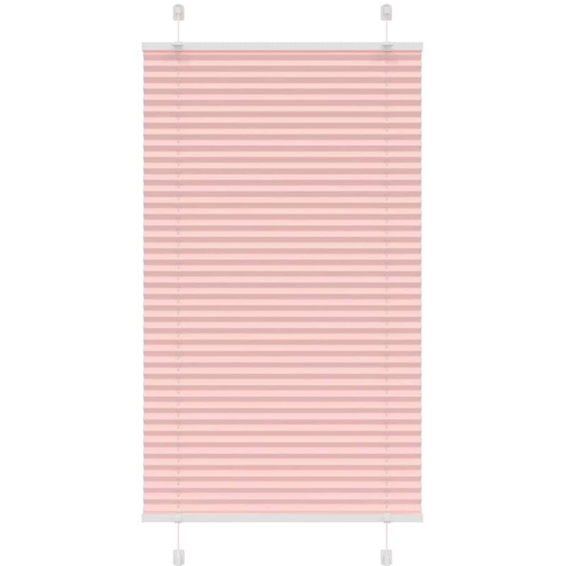 Pleated Blind Pink 80x150 Cm Fabric Width 79.4 Cm Polyester Vidaxl