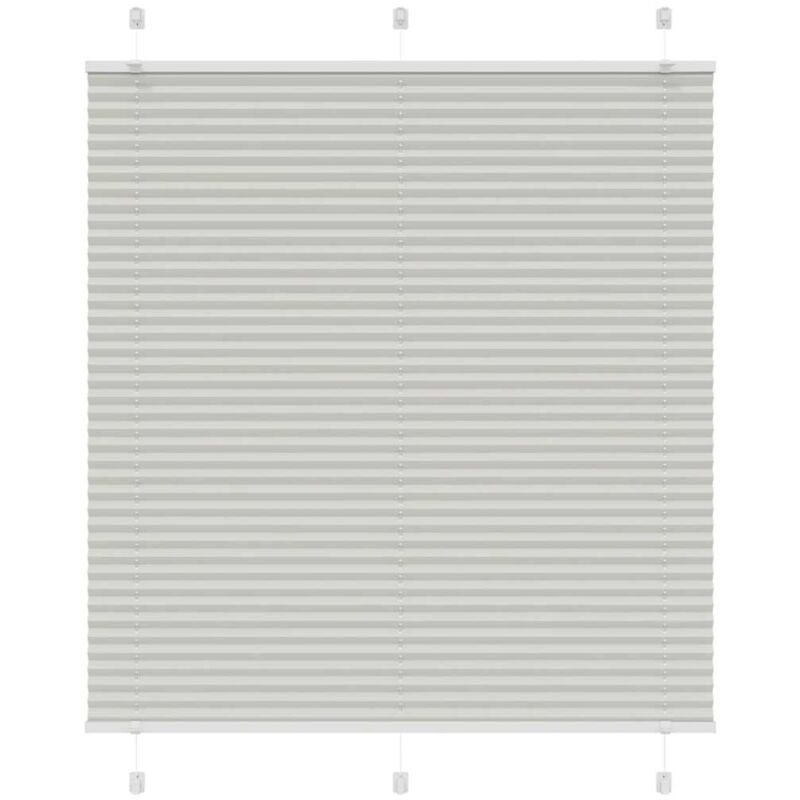 Pleated Blind Light Grey 115x100 Cm Fabric Width 114.4 Cm Polyester Vidaxl