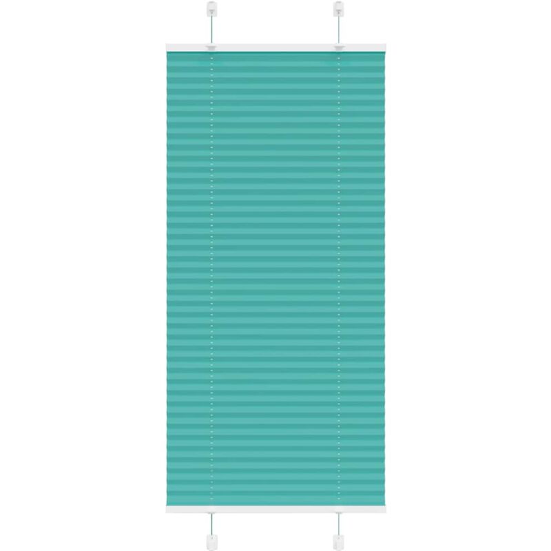Pleated Blind Petrol Green 65x100 Cm Fabric Width 64.4 Cm Polyester Vidaxl