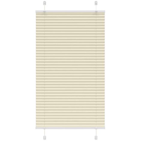 Pleated Blind Cream 80x100 cm Fabric Width 79.4 cm Polyester vidaXL