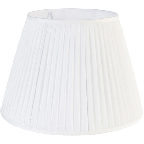 Pleated Lampshade White Round Angled 45/27/30