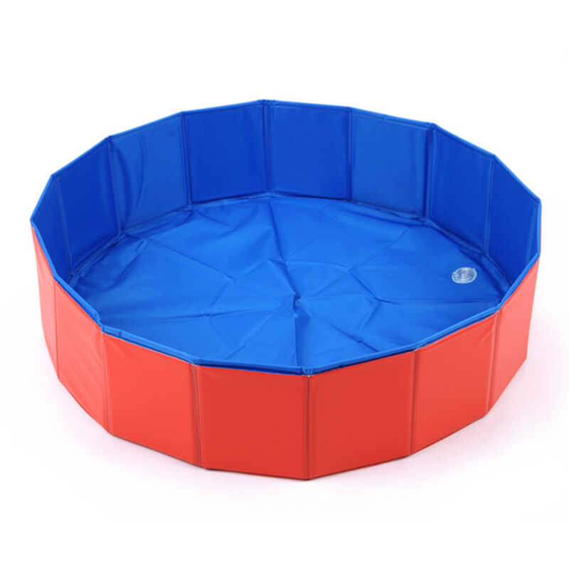 

Piscina de bano para mascotas plegable, tubo de bano para mascotas, rojo azul, 120x30cm