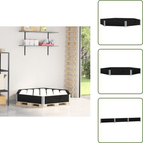 Plegable - vidaXL Arriate elevado hexagonal madera maciza pino negro 160x160 cm - Apilable