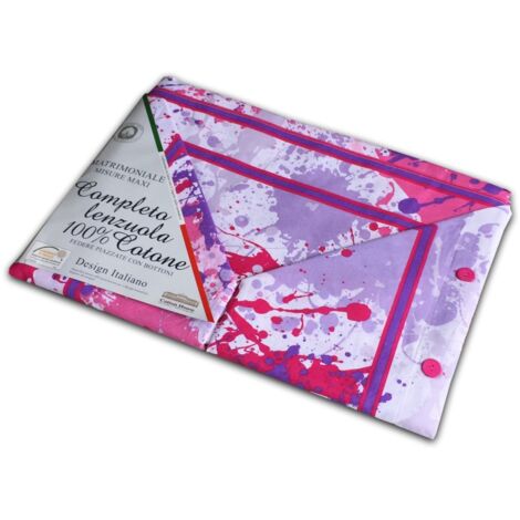 PLEIN DRAP DE LIT DE PULVÉRISATION PEINT VIOLET Doubles carrés