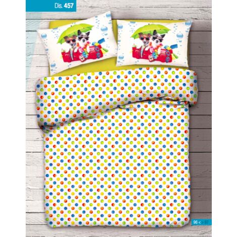 PLEIN DRAP LINGE de lit CHIENS en VACANCES var.457 Doubles carrés