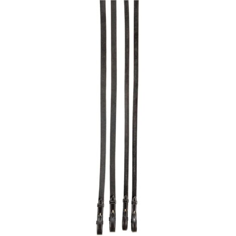 Plein mm 16 - 5/8" (longueur 155 cm), Noir 10: Redini Tattini avec caoutchouc d'un côté et cuir de l'autre et cuir hypoallergénique