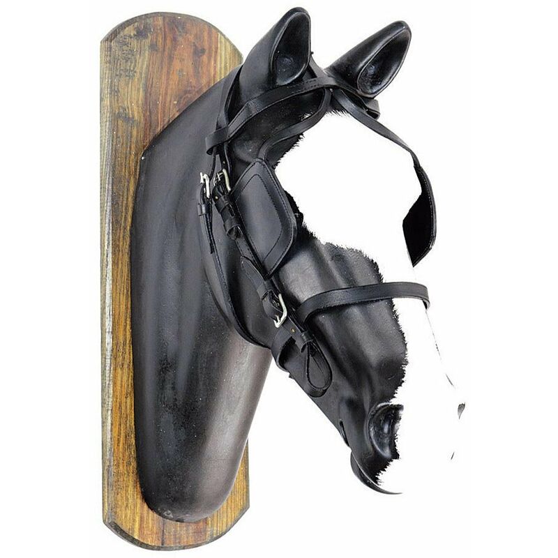 Mini mini shetland, Noir: Tête de lit en cuir pour harnais pour les concerts