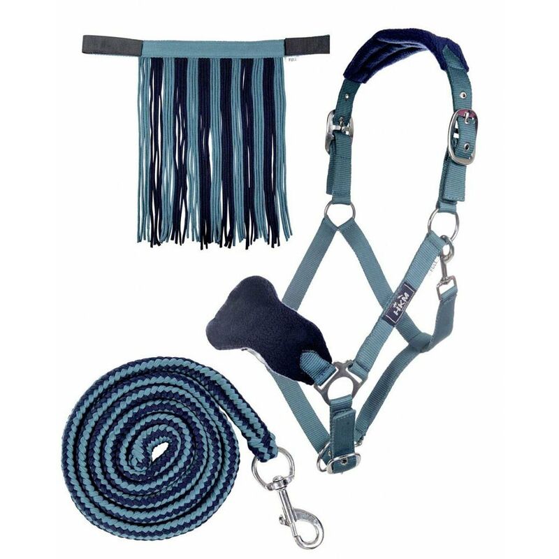 cob, moka-pastel fuchsia 4039: Lit pour chevaux avec frange d'insectes, complet avec long