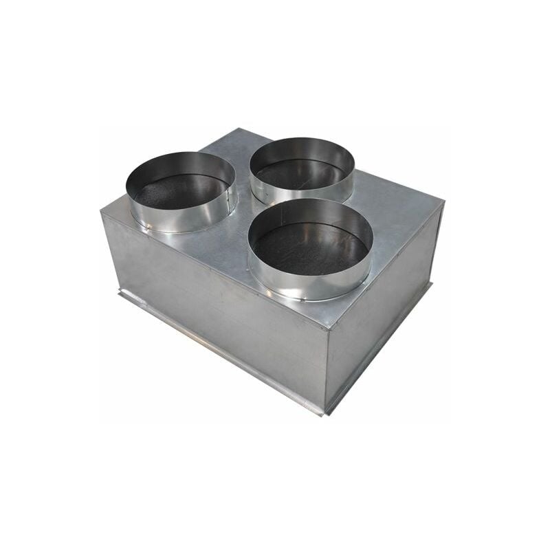 Baillindustrie - Plénum acier isolé piquages arrières - 600 x 600 mm