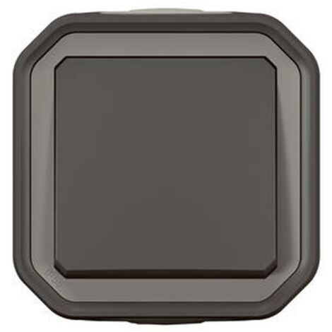 PLEXO 10A WASSERDICHTER DRUCKTASTER IP55 IK08 KOMPLETTLIEFERUNG FÜR AUFPUTZMONTAGE - ANTHRAZIT LEGRAND LEG069790L
