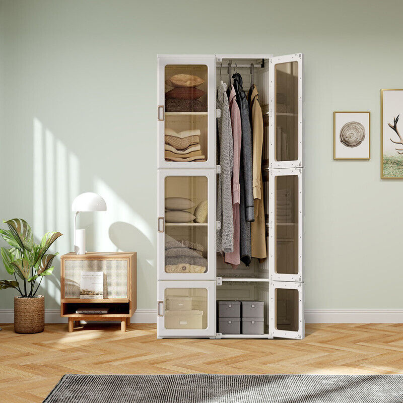 pliable armoire chambre à coucher 69×50×170cm,facile à assembler portables armoire de rangement,armoire de rangement chambre durable avec porte