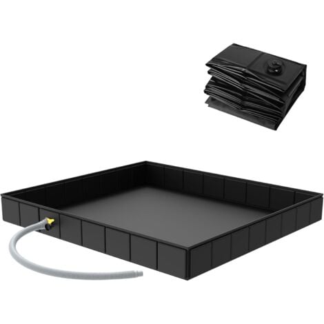 AMRINUGL Pliable Base de Douche, 104x104x13cm Grand Receveur de Douche Portable avec Drain, Base de Douche de Camping, intérieur et extérieur Tente de Camping Plateau de Douche Base d'auvent