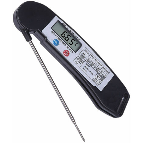 Pliable - Sonde de cuisine pour thermomètre alimentaire LCD numérique pour vin, nourriture, viande, steak, dinde, barbecue, yerba mate, lait, sucre et plus encore.