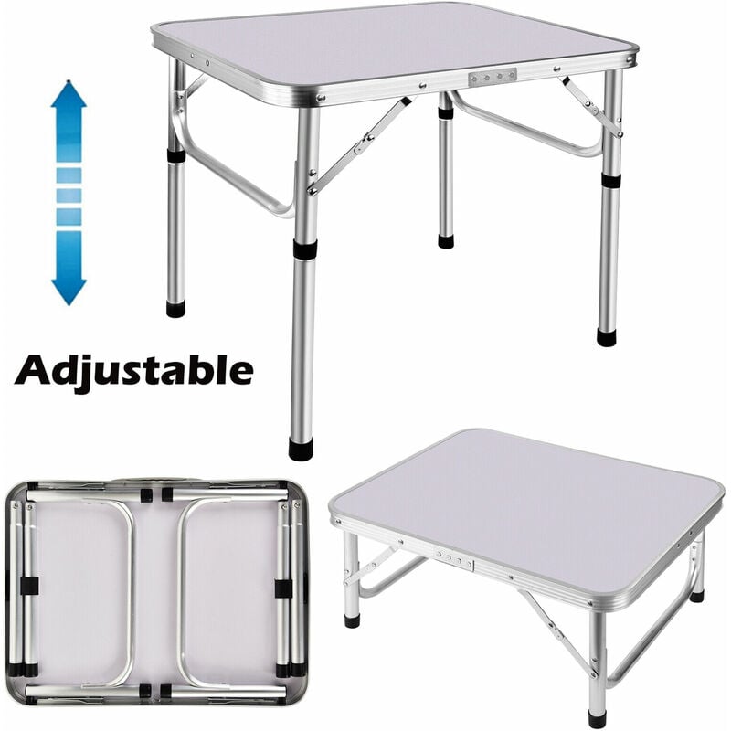 Dayplus - Pliant 2 pieds table de camping en aluminium pique - nique portable réglable partie barbecue 60cm