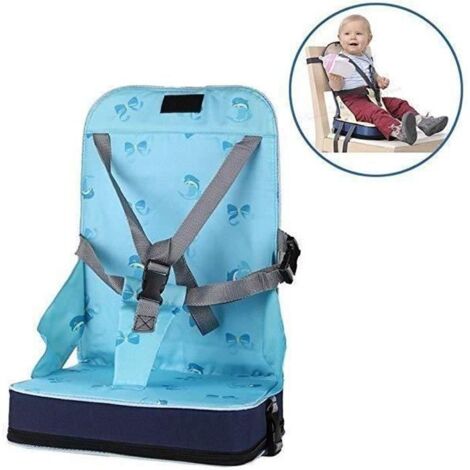 Pliant Siège Rehausseur Coussin de Chaise Haute Avec Harnais 5 Points Sécurité Pour Bébé Manger Facilement Dehors Voyage